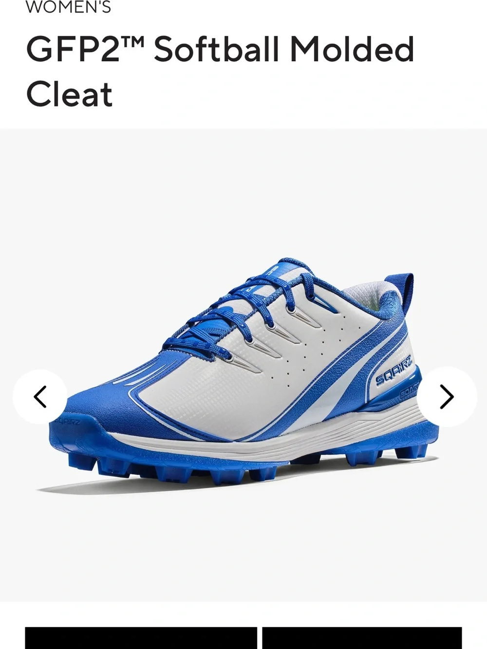 SQAIRZ Women's Softball Molded Cleat - Blue/White 8